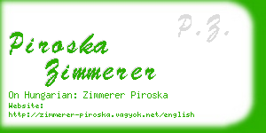 piroska zimmerer business card